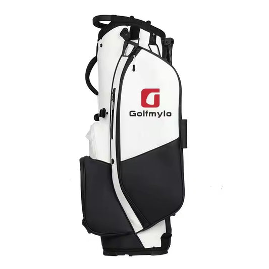 Custom Stand Premium Hard Golf Bag Pu Leather Golf Staff Bag on Wheeled