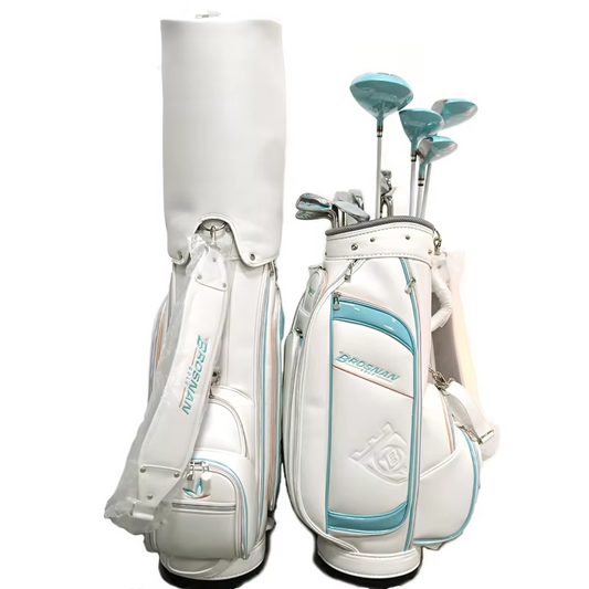Factory Direct Customized Logo Popcorn Golf Full Set Premium PU Bag for Female Golf Player